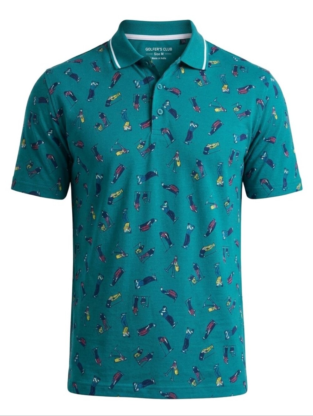 Vtg Chip Beck Polo Shirt Mens XL Green Golf Active Golfer Novelty AOP USA Made